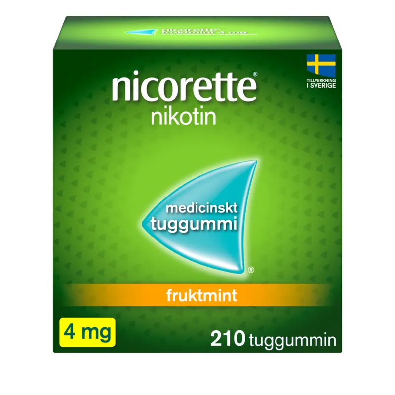 Bild 2 för Nicorette Fruktmint, medicinskt tuggummi 4 mg 210 st