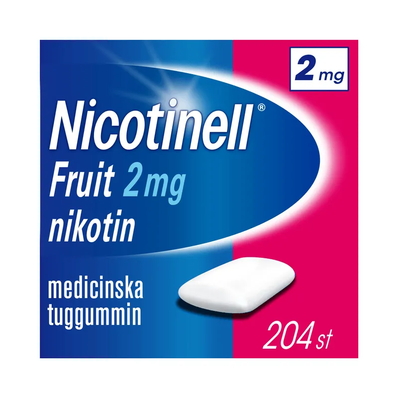 Bild 1 för Nicotinell Fruit medicinskt tuggummi 2 mg 204 st