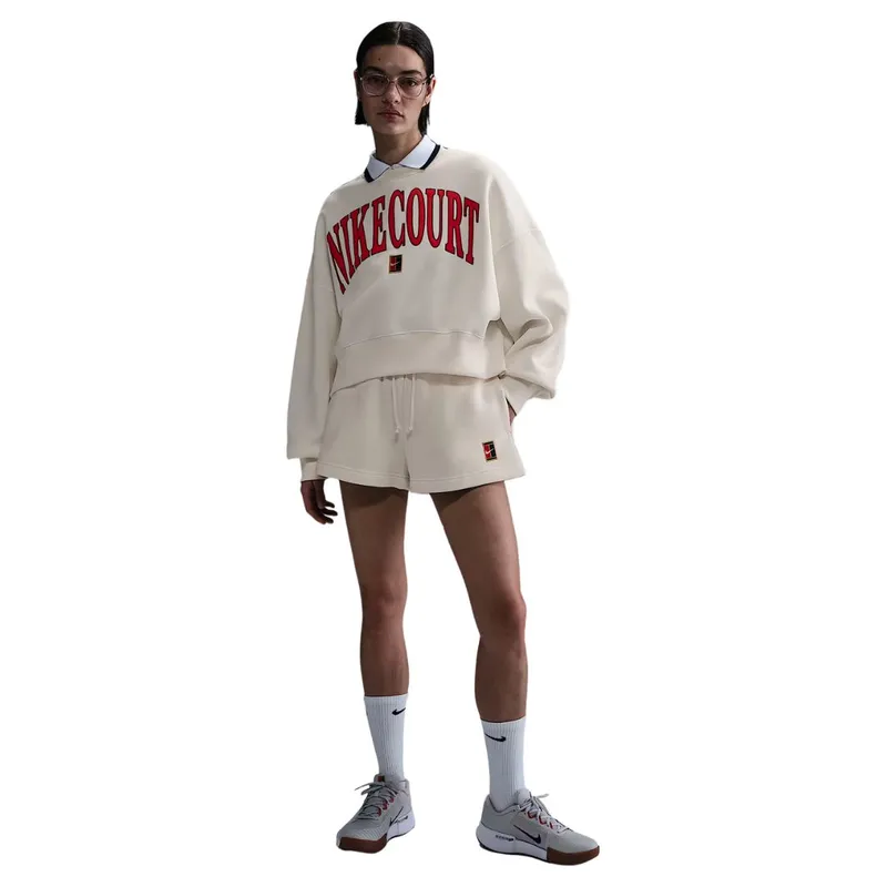 Alternativ bild 0 för Nike Court Phoenix Fleece Women High-Waisted Loose Shorts Pale Ivory
