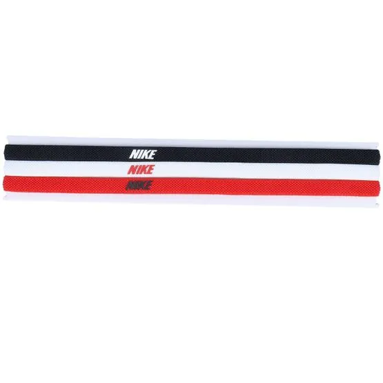 Bild 1 för NIKE ELASTIC HEADBANDS 2.0 3 PK BLACK/WHITE/UNIVERSITY RED