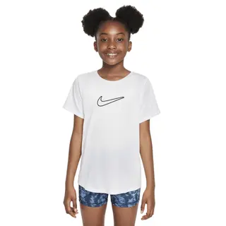 Produktfoto för Nike One Fitted Girls Dri-FIT Short-Sleeve Top White