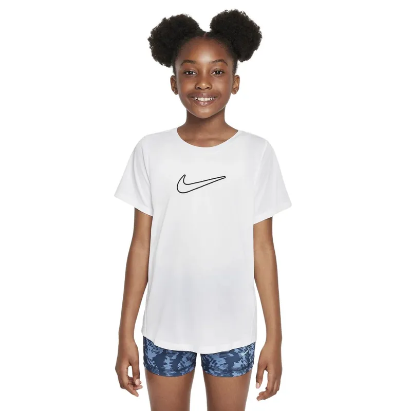 Alternativ bild 0 för Nike One Fitted Girls Dri-FIT Short-Sleeve Top White