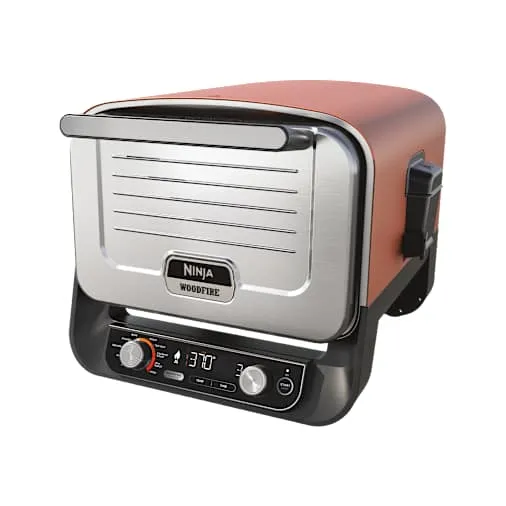 Bild 1 för Ninja OO101EU, 2400 W, Grill, Elektrisk + träkol, 370 ° C, 1 dörr/dörrar, Galler + platta