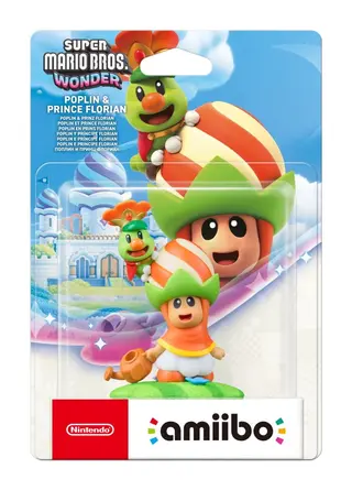 Produktfoto för Nintendo Amiibo Poplin &amp  Prins Florian, Interaktiv spelfigur, Nintendo Switch 2, Amiibo, Mångfärgad, Nintendo, Blister
