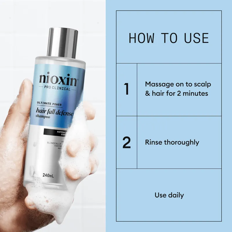 Bild 6 för Nioxin Hair Fall Defense Shampoo 240 ml
