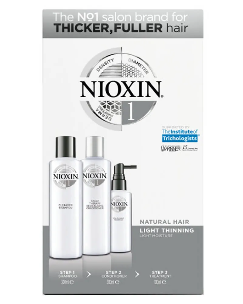 Bild 2 för Nioxin Loyalty Kit System 1 för obehandlat naturligt tunt hår 300+300+100 ml