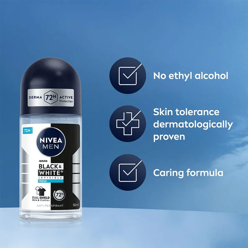 Bild 4 för NIVEA Black & White Fresh Roll On 50 ml