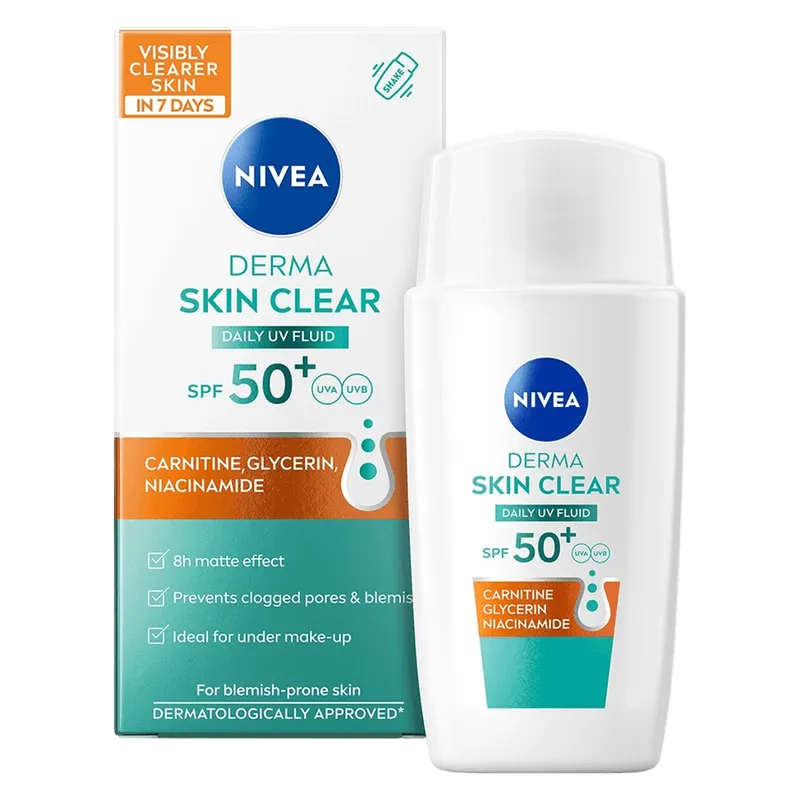 Bild 2 för NIVEA Derma Skin Clear Daily UV Fluid SPF50+ 40ml