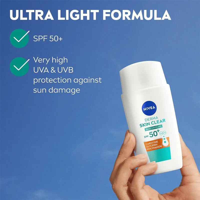 Bild 6 för NIVEA Derma Skin Clear Daily UV Fluid SPF50+ 40ml