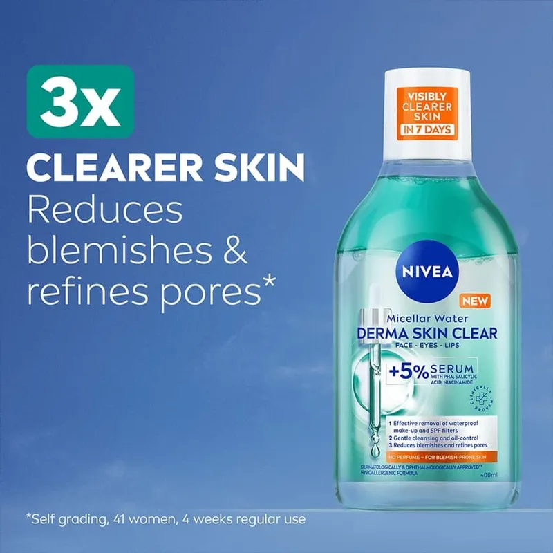 Bild 8 för Nivea DERMA Skin Clear Serum-Infused Micellar Water 400ml