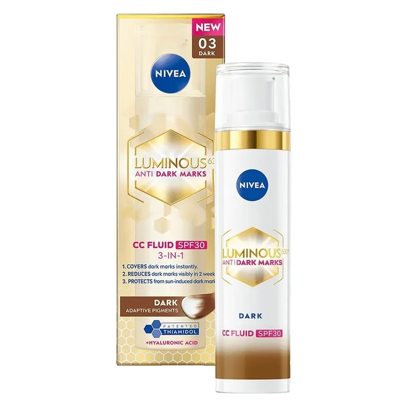 Bild 3 för NIVEA Luminous 630 Anti Dark-Spot CC Fluid 3-in-1 Dark SPF30 40 ml