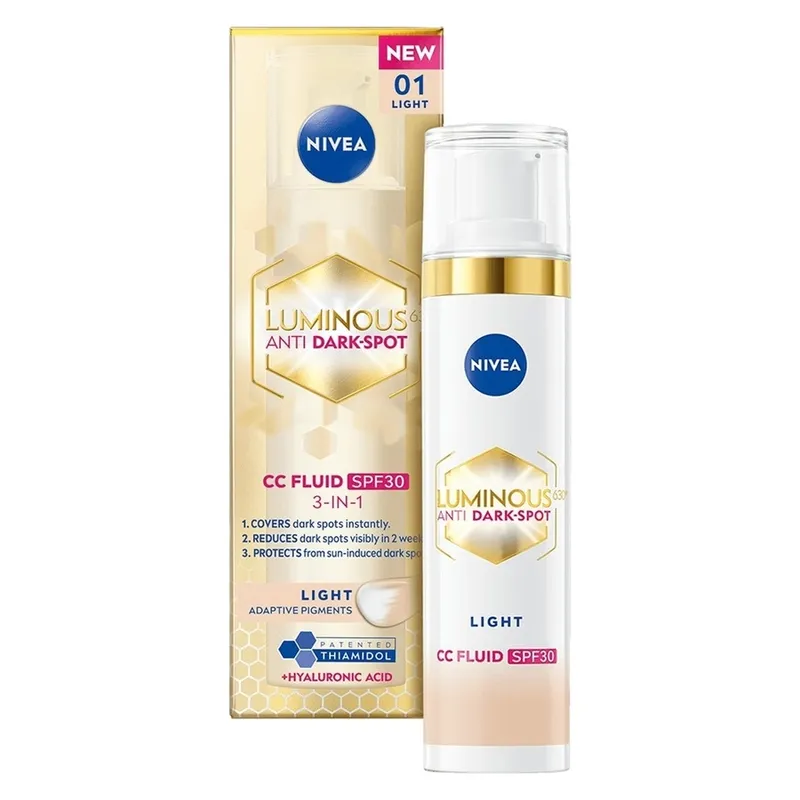 Bild 3 för NIVEA Luminous 630 Anti Dark-Spot CC Fluid 3-in-1 Light SPF30 40 ml