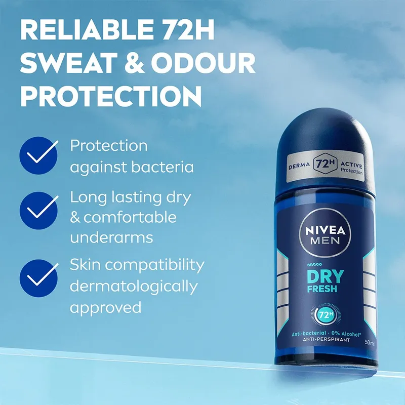 Bild 2 för NIVEA MEN Dry Fresh Roll-On Deodorant - 50 ml