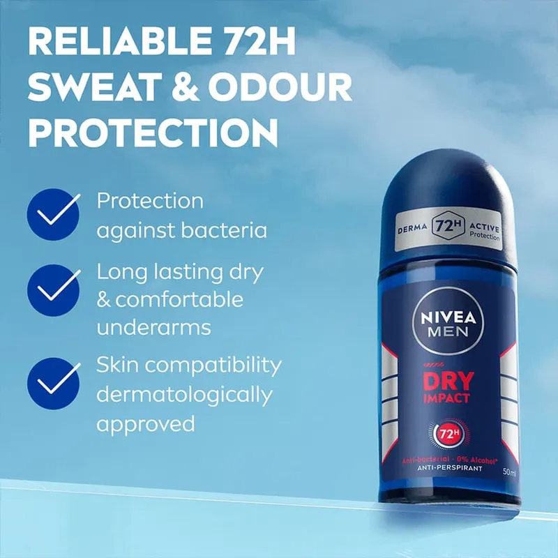 Bild 2 för NIVEA MEN Dry Impact Roll-On Deodorant - 50 ml