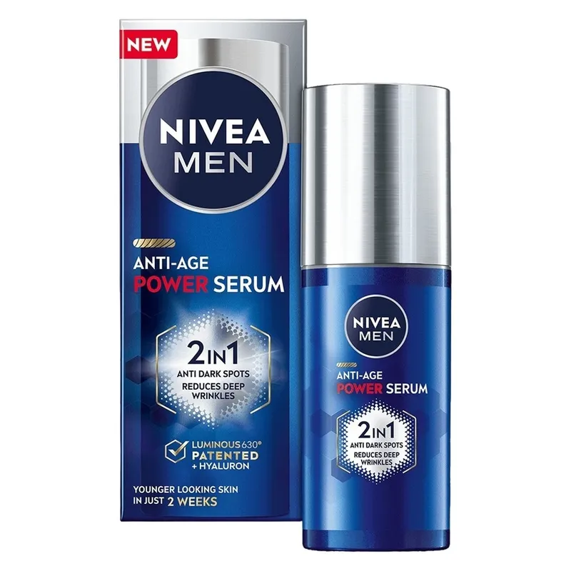 Bild 3 för NIVEA Nivea Men Luminous Anti-Age Power 2in1 Serum 30 ml