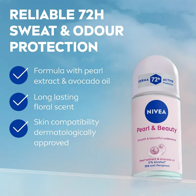 Bild 2 för NIVEA Pearl & Beauty Roll-On Deodorant - 50 ml