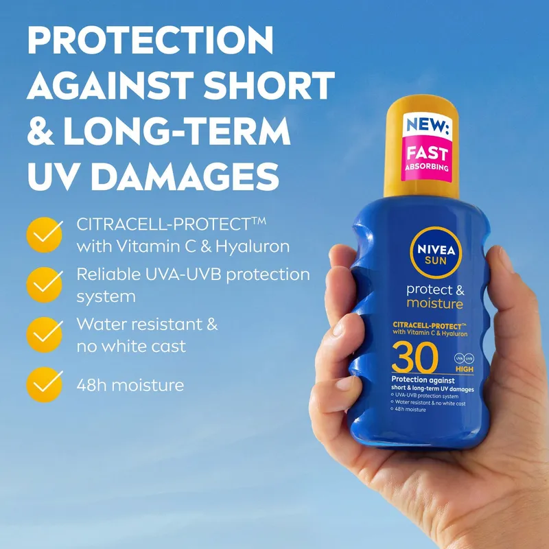 Bild 2 för NIVEA Protect & Moisture Sun Spray SPF30 200 ml