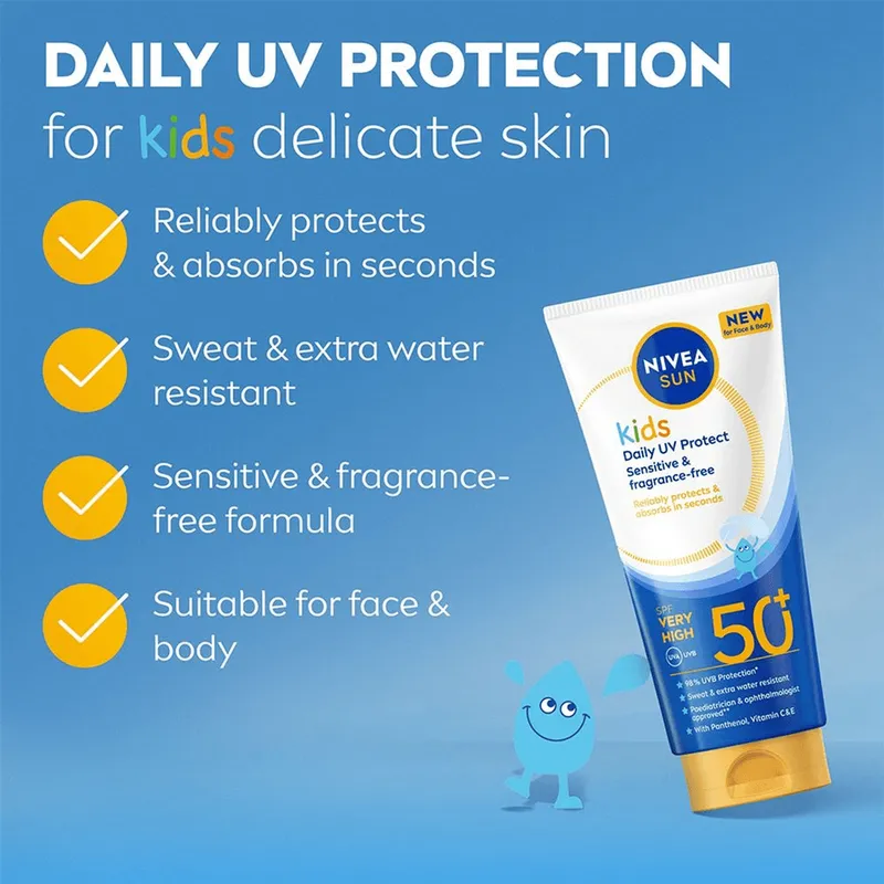 Bild 7 för NIVEA Sun KIDS Daily UV Protect Sensitive & Fragrance-free SPF 50