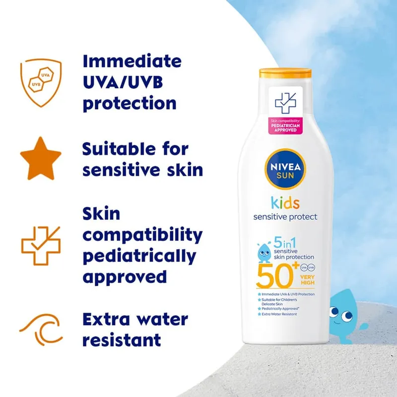 Bild 2 för NIVEA Sun Kids Protect & Sensitive Lotion SPF50+ - 200 ml