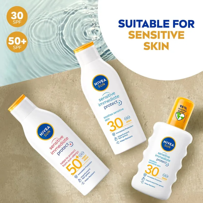 Bild 6 för NIVEA SUN Sensitive Immediate Protect Sun Lotion SPF30 200 ml