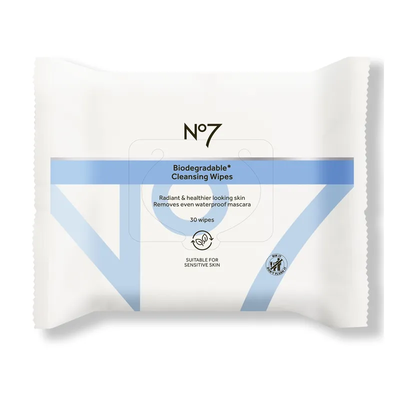 Bild 2 för No7 Radiant Results Biodegradeable Wipes 30-pack