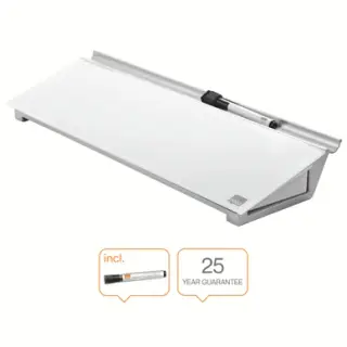 Produktfoto för Nobo Nobo Whiteboard, Memotavla för skrivbord, yta i härdat glas, 60 x 460 mm, klarvit