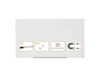Produktfoto för Nobo Whiteboard, Glastavla i widescreenformat, väggmonterad, magnetisk glasyta, 85'', klarvit