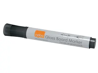 Produktfoto för Nobo Whiteboardpenna som kan torkas bort för glas, kulspets, svart