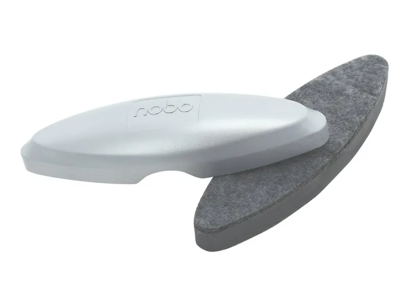 Alternativ bild 0 för Nobo Whiteboardsudd med extra stark magnet för glastavlor och andra magnetiska tavlor, dubbelsidig, silver, 200 x 59 x 40 mm