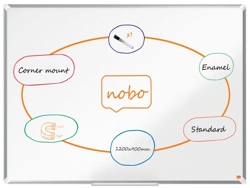 Alternativ bild 0 för Nobo Whiteboardtavla premium emalj 120x90 cm