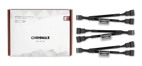 Alternativ bild 0 för Noctua NA-SYC1 chromax.black - Strömkabel till fläkt - 4-stifts PWM (hona) till 4-stifts PWM (hane) - 11.5 cm - svart