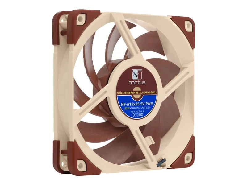 Alternativ bild 0 för Noctua NF-A12x25 5V PWM - Chassi fläkt - 120mm - Brun - 21 dBA