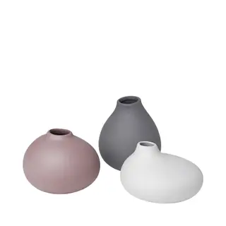 Produktfoto för NONA Set med 3 Vaser - Pewter, Micro Chip, Bark - Blomus