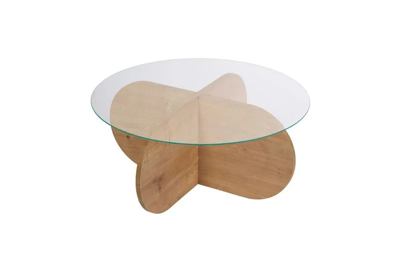 Bild 1 för NORDV&Auml;RK Aeris - Safir ek, transparent soffbord