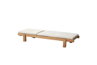 Produktfoto för NORDV&Auml;RK MYA01 solstol utomhus, w. cremef&auml;rgad kudde - naturtr&auml; (180x59)