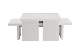 Produktfoto för NORDV&Auml;RK Sanctuary soffbord - vit tr&auml;melamin (set om 3)