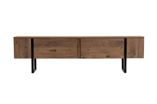 Produktfoto för NORDV&Auml;RK Serenity TV-bord, w. 2 d&ouml;rrar - Atlantic Pine melamin och svart (180x29,5)