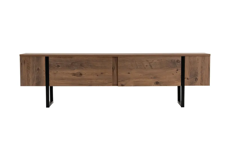 Bild 1 för NORDV&Auml;RK Serenity TV-bord, w. 2 d&ouml;rrar - Atlantic Pine melamin och svart (180x29,5)