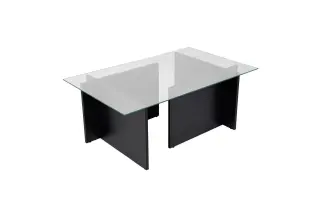 Produktfoto för NORDV&Auml;RK Vetrino soffbord, rektangul&auml;rt - glas och svart tr&auml;melamin (105x65)