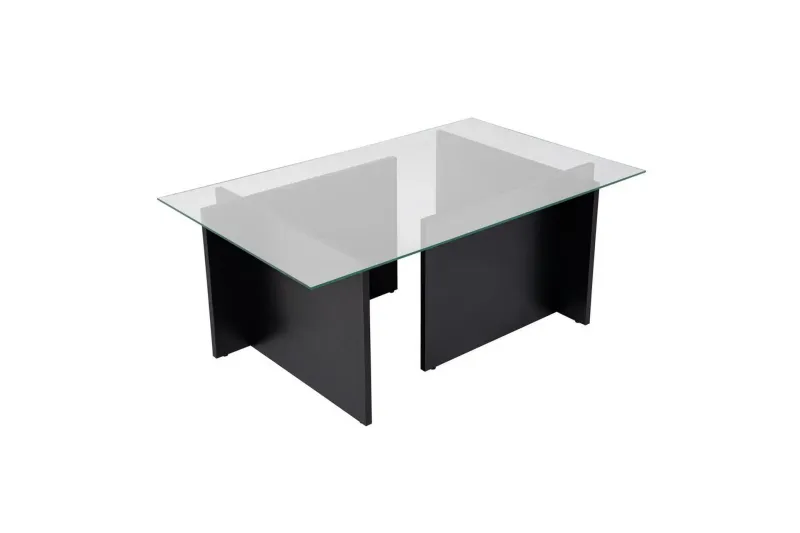 Bild 1 för NORDV&Auml;RK Vetrino soffbord, rektangul&auml;rt - glas och svart tr&auml;melamin (105x65)