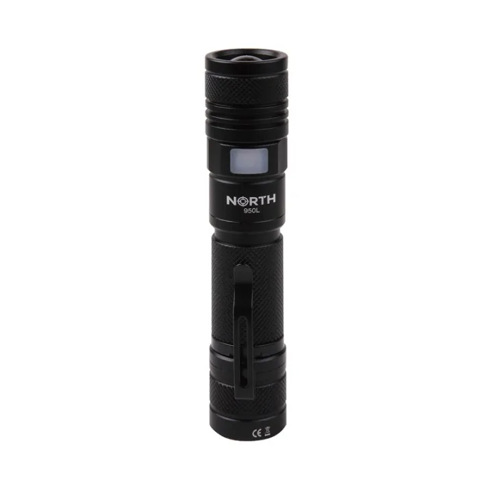 Alternativ bild 0 för NORTH Flashlight 950 Lumen Zoom Black Aviation Aluminium 10W Cree-Led (XML2)
