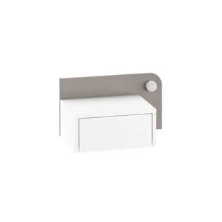 Produktfoto för Nosina Sängbord 52 cm - Vitt och ljus mocka