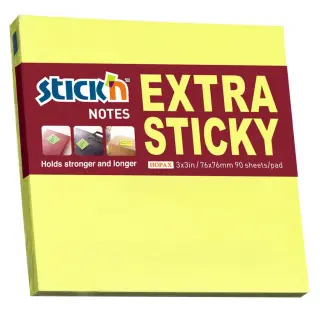 Produktfoto för Notes Stick'N Extra Sticky gul 76x76mm 90blade - (12 stk.)