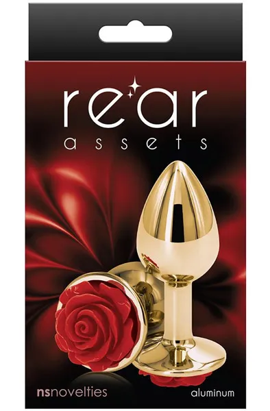 Bild 2 för NS Novelties Rose Buttplug Small Red Analplugg metall