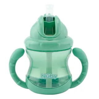 Produktfoto för Nuby Twin Handle Flip It Mugg Grön +12m 240 ml