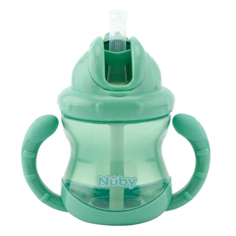Bild 1 för Nuby Twin Handle Flip It Mugg Grön +12m 240 ml