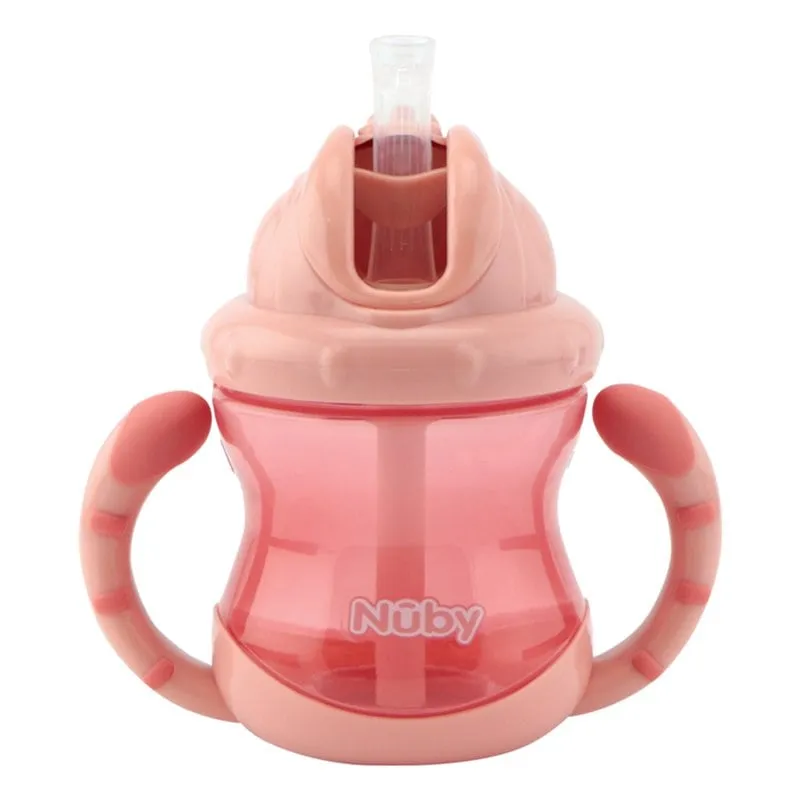Bild 1 för Nuby Twin Handle Flip It Mugg Rosa +12m 240 ml