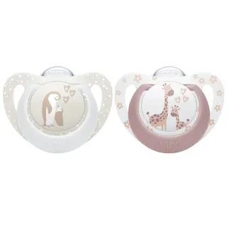 Produktfoto för NUK First Choice Penguin/Giraffe, stl 0-6 mån 2 st