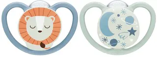 Produktfoto för NUK napp Pacifier Space Night & Day 2-pack 0-6 mån, lejon