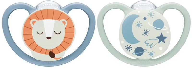 Bild 1 för NUK napp Pacifier Space Night & Day 2-pack 6-18 mån, lejon